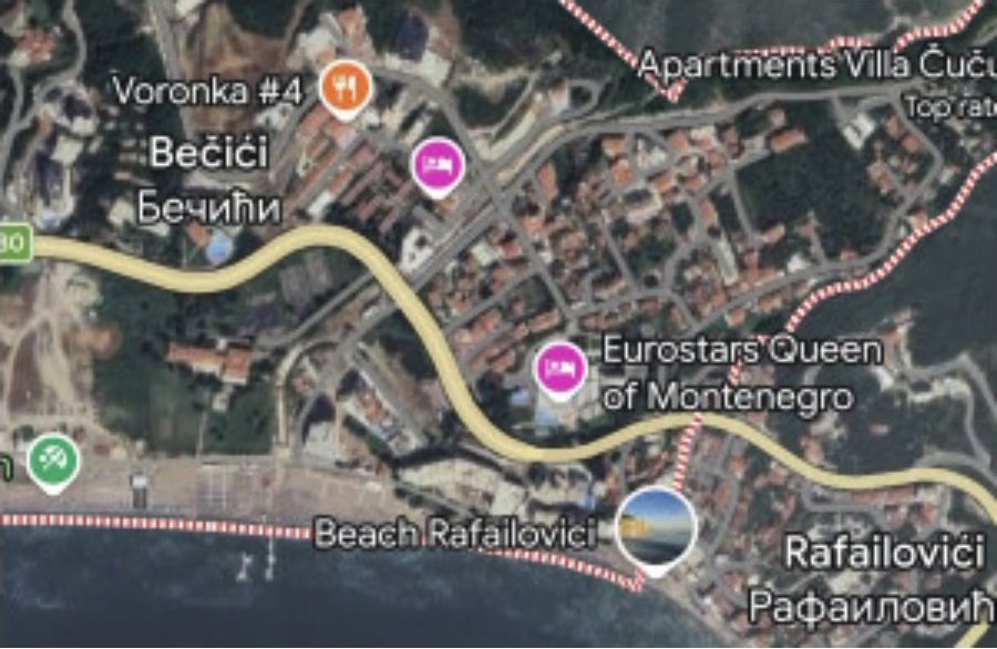 Urbanizovan plac 2.870 m² sa pogledom na more – Bečići